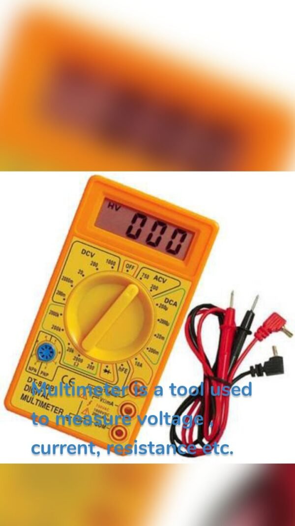 Multimeter is a tool used to measure voltage , current, resistance etc.