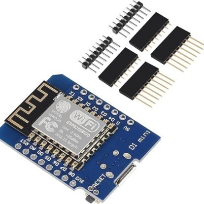 ESP8266 ESP-12F NodeMCU Mini D1 WiFi Development Board with Micro USB interface and onboard WiFi module for IoT and embedded projects.
