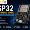 ESP32 WiFi and Bluetooth microcontroller development board with IoT, smart home, and robotics applications illustration