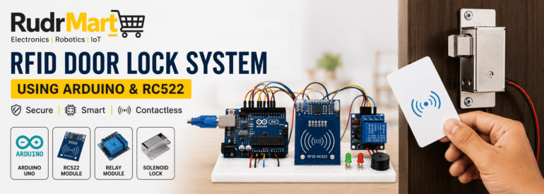 RFID Door Lock System Using Arduino & RC522 with Solenoid Lock and RFID Card