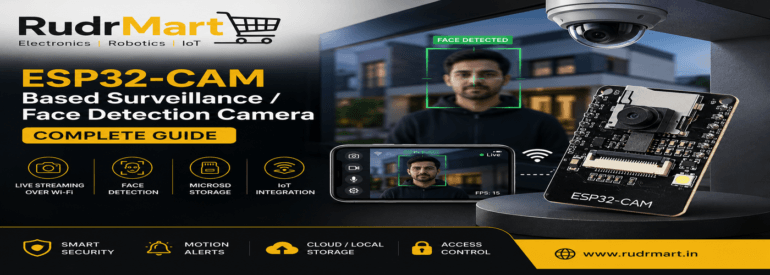 ESP32-CAM Based Surveillance Camera with face detection and Wi-Fi live streaming