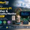 Raspberry Pi Weather & Air Quality Monitor with BME280 sensor, MQ-135 air quality sensor, ADS1115 ADC, and Python displaying real-time environmental data