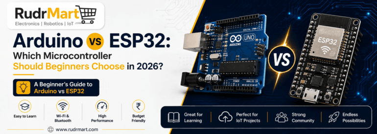 Arduino vs ESP32 microcontroller comparison with features and specifications.
