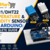 DHT11 and DHT22 Temperature & Humidity Sensor with Arduino UNO wiring tutorial featuring RudrMart complete guide
