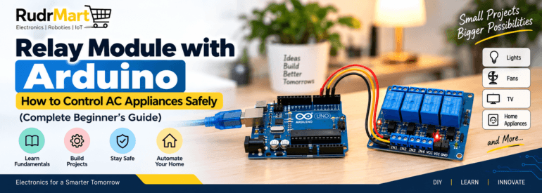 Relay Module with Arduino for safely controlling AC appliances