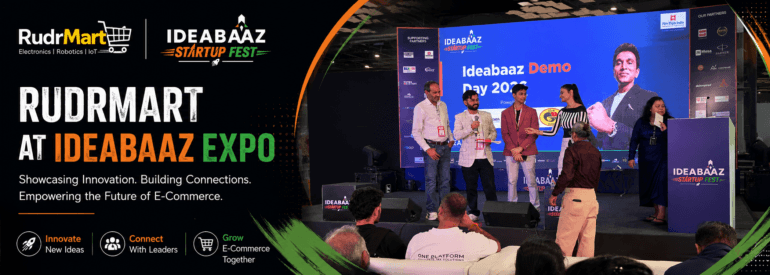 RudrMart at Ideabaaz Expo showcasing e-commerce innovation and technology